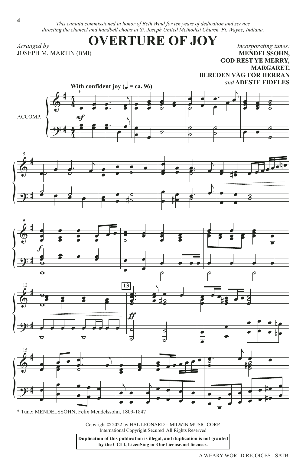 Joseph M. Martin A Weary World Rejoices (A Chamber Cantata For Christmas) sheet music notes and chords. Download Printable PDF.