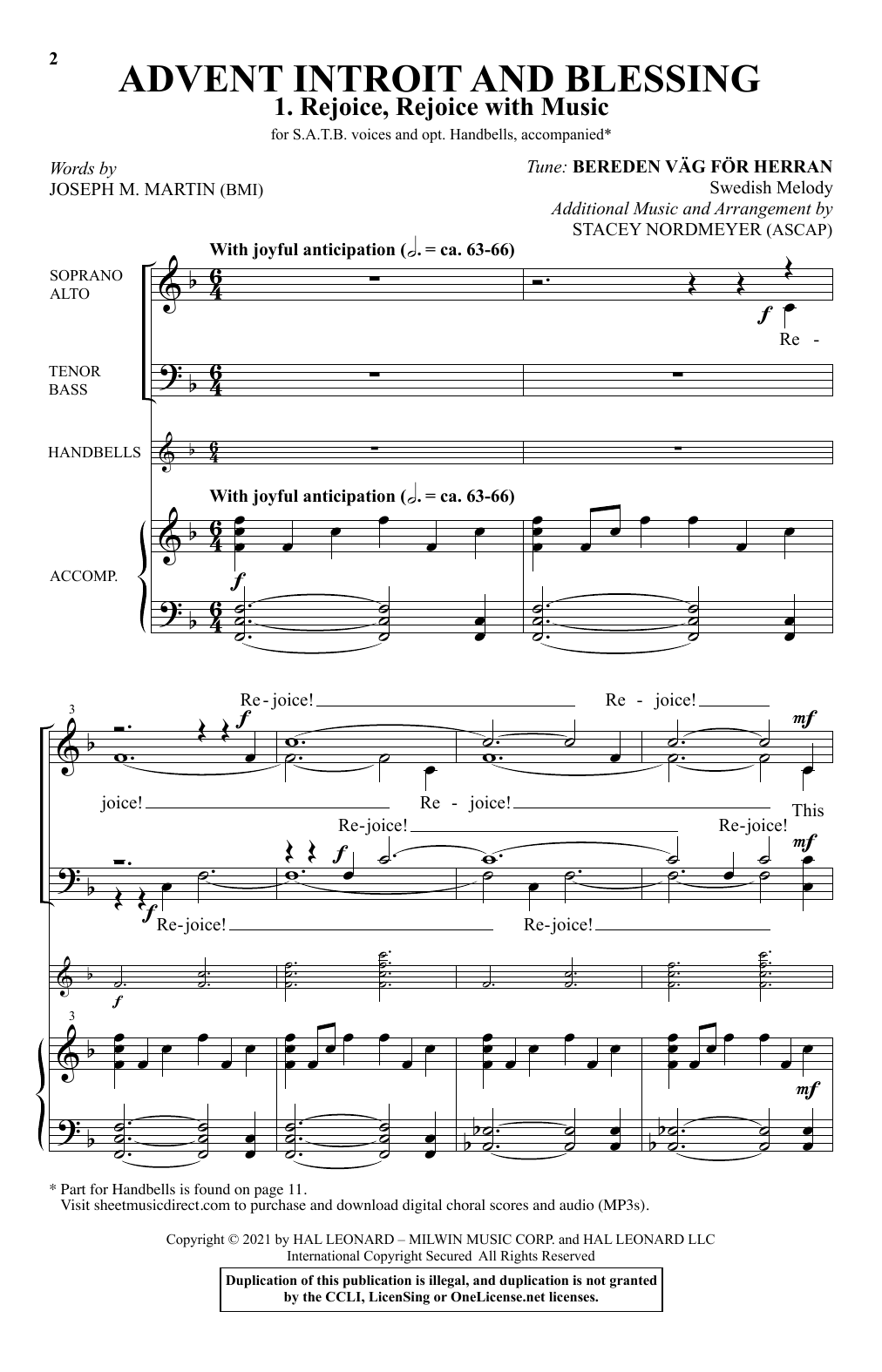 Joseph M. Martin Advent Introit And Blessing (arr. Stacey Nordmeyer) sheet music notes and chords. Download Printable PDF.