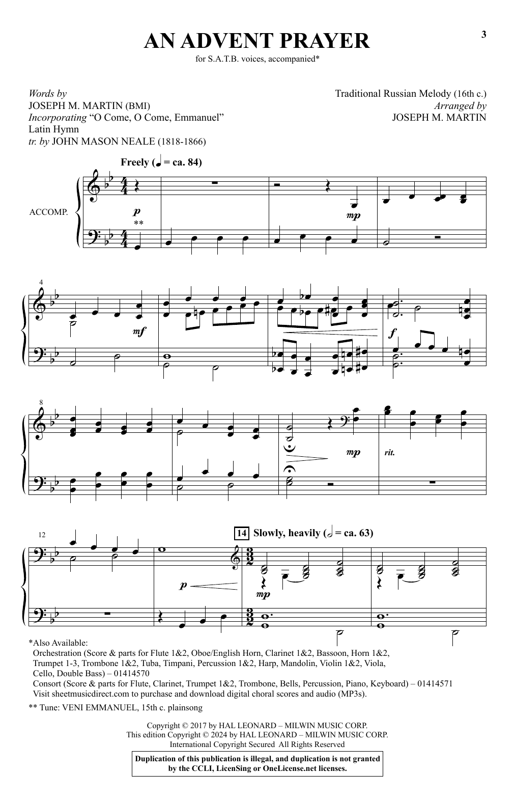 Joseph M. Martin An Advent Prayer sheet music notes and chords. Download Printable PDF.