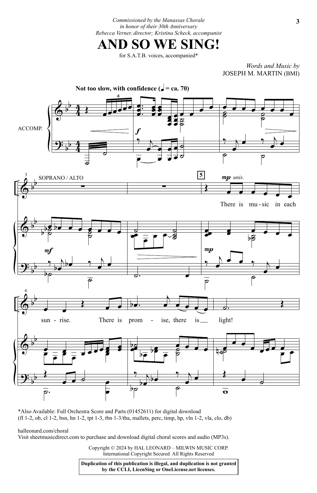 Joseph M. Martin And So We Sing! sheet music notes and chords. Download Printable PDF.