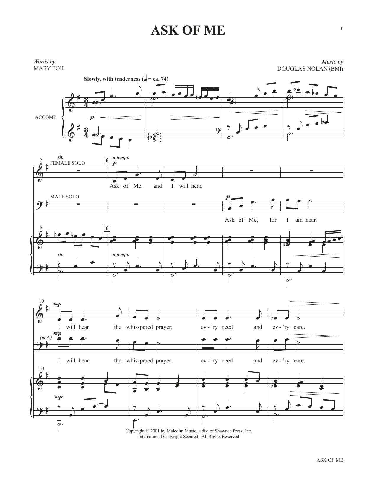 Joseph M. Martin Ask Of Me (from Voices Together: Duets for Sanctuary Singers) sheet music notes and chords. Download Printable PDF.