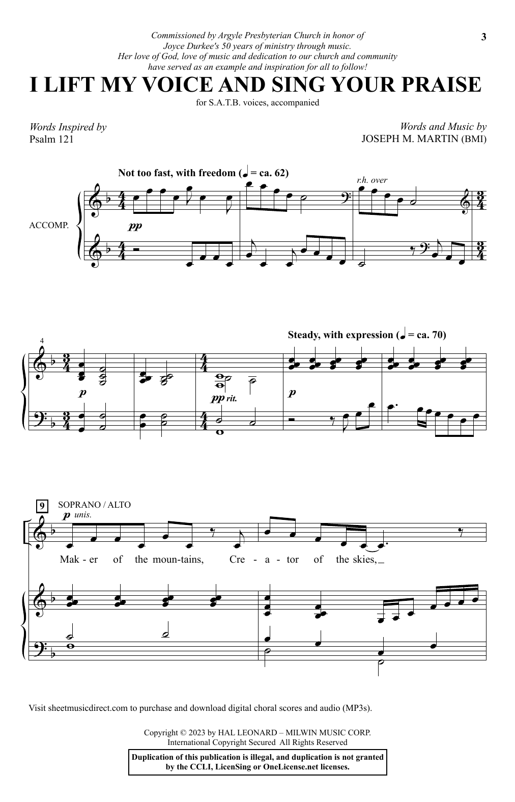 Joseph M. Martin I Lift My Voice And Sing Your Praise sheet music notes and chords. Download Printable PDF.