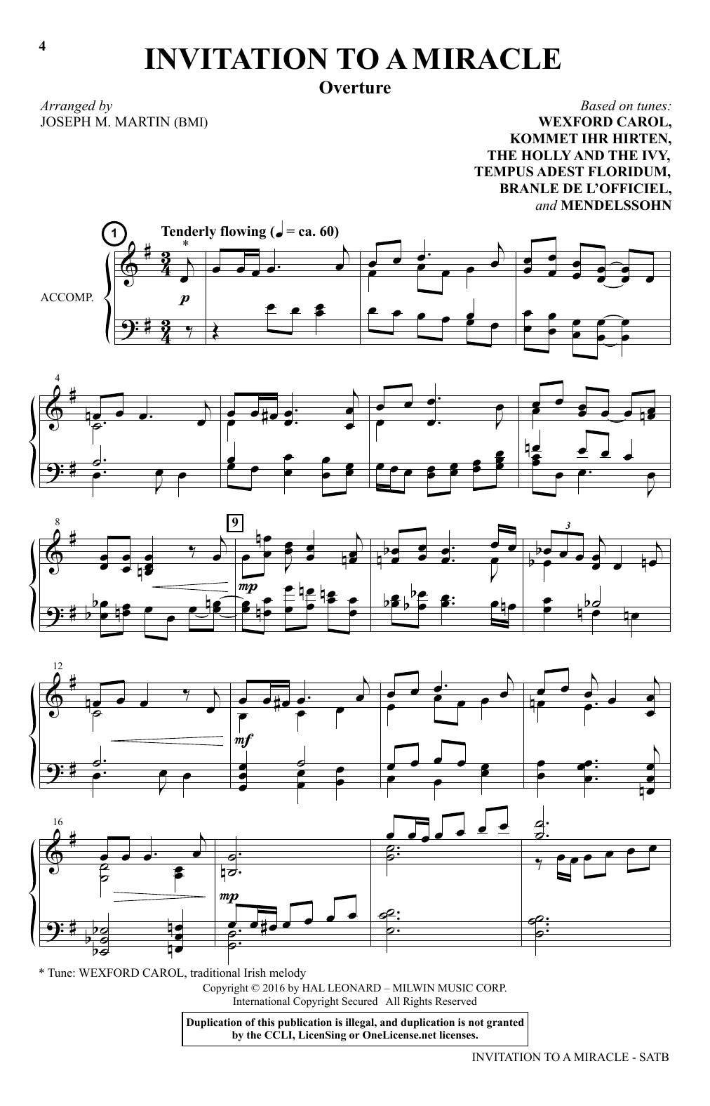 Joseph M. Martin Invitation To A Miracle sheet music notes and chords. Download Printable PDF.