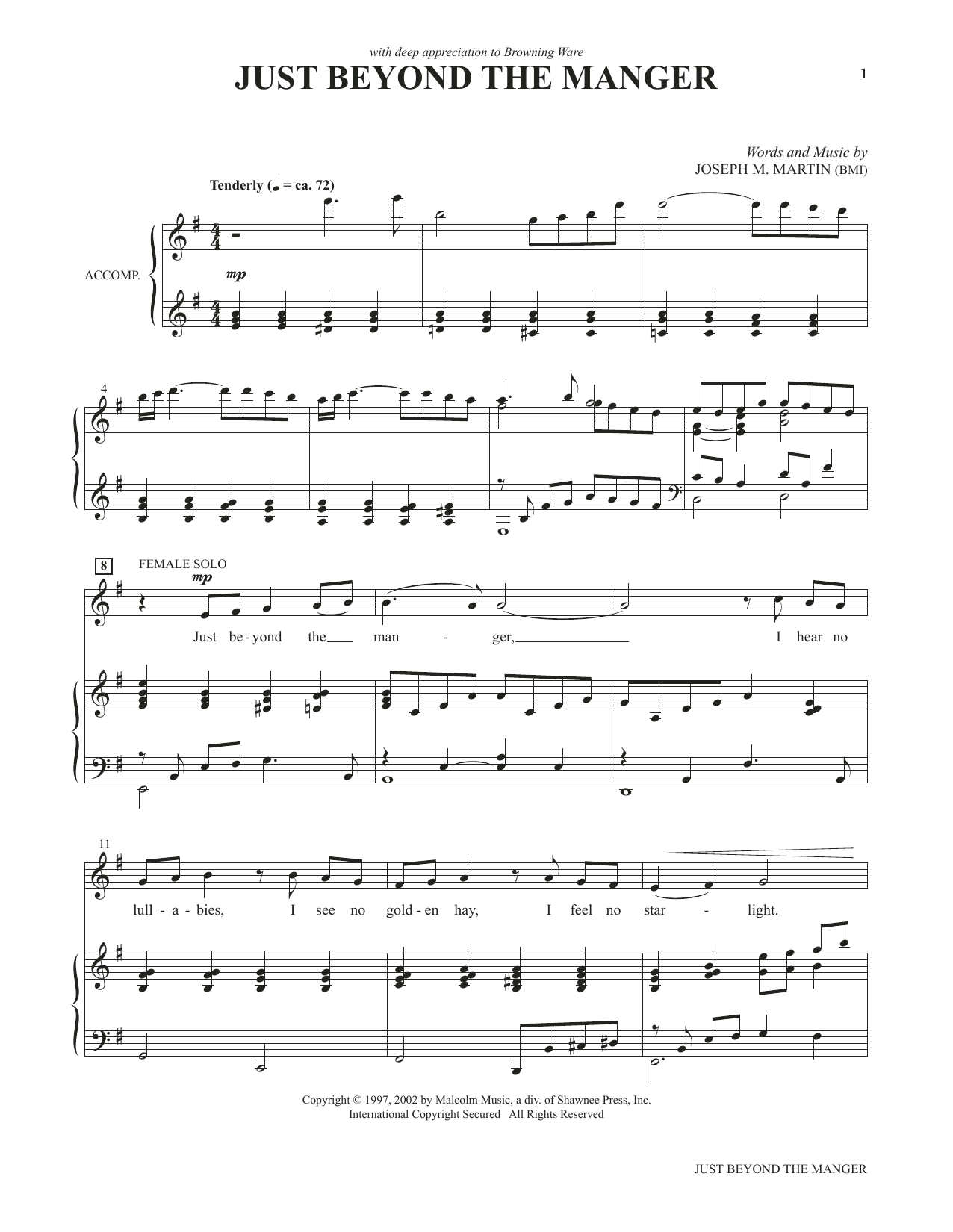 Joseph M. Martin Just Beyond The Manger (from Voices Together: Duets for Sanctuary Singers) sheet music notes and chords. Download Printable PDF.