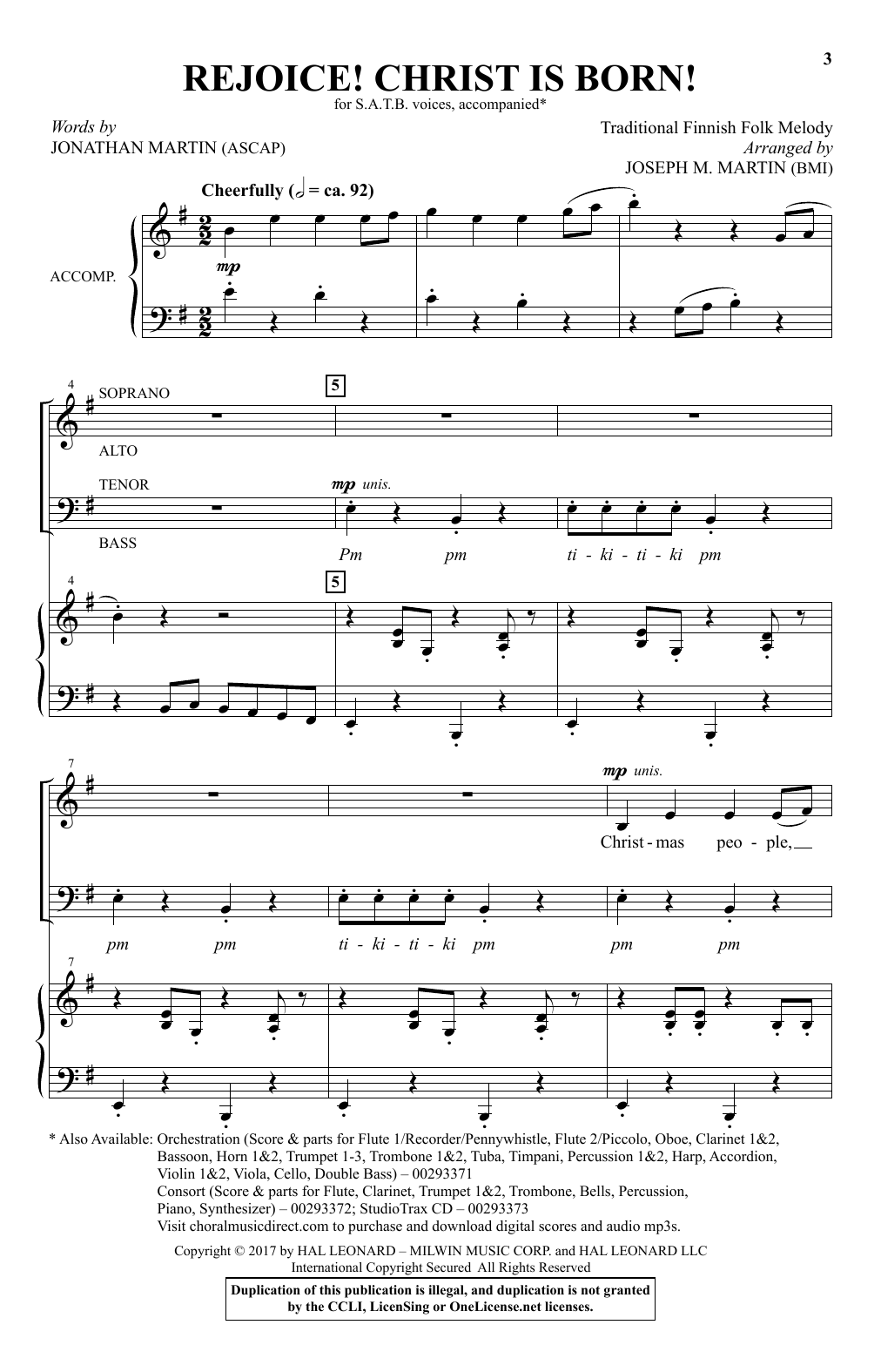 Joseph M. Martin Rejoice! Christ Is Born! sheet music notes and chords. Download Printable PDF.