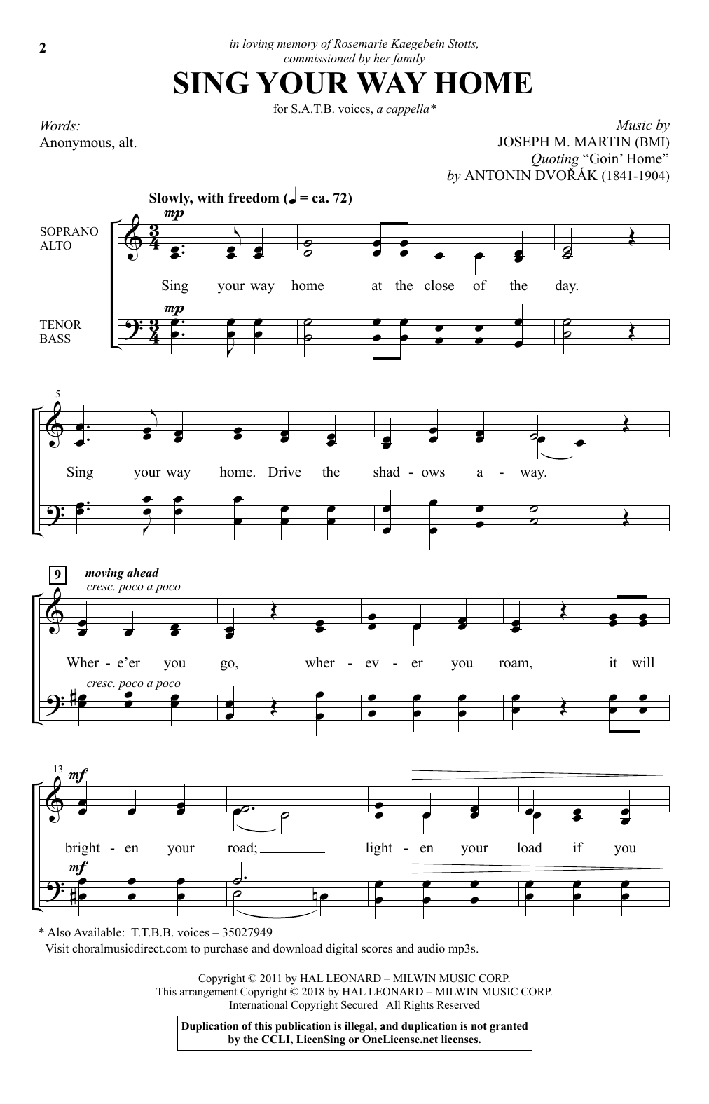 Joseph M. Martin Sing Your Way Home sheet music notes and chords. Download Printable PDF.