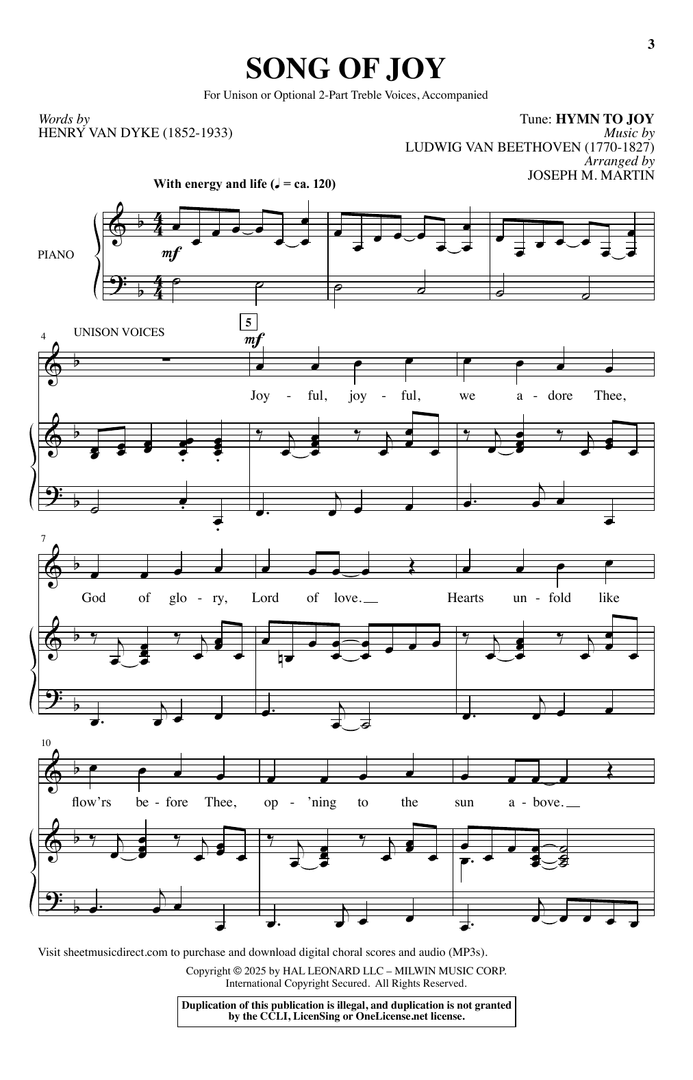 Joseph M. Martin Song Of Joy sheet music notes and chords. Download Printable PDF.