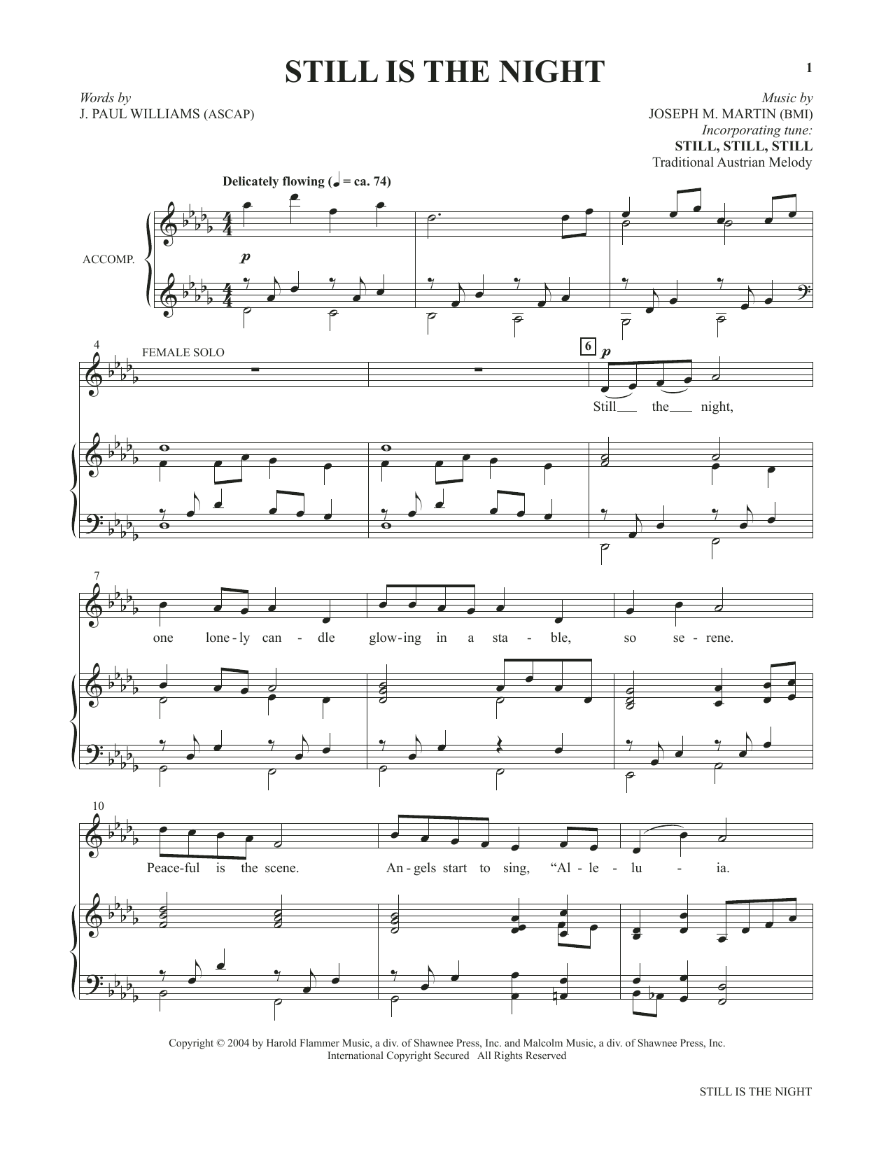 Joseph M. Martin Still Is The Night (from Voices Together: Duets for Sanctuary Singers) sheet music notes and chords. Download Printable PDF.