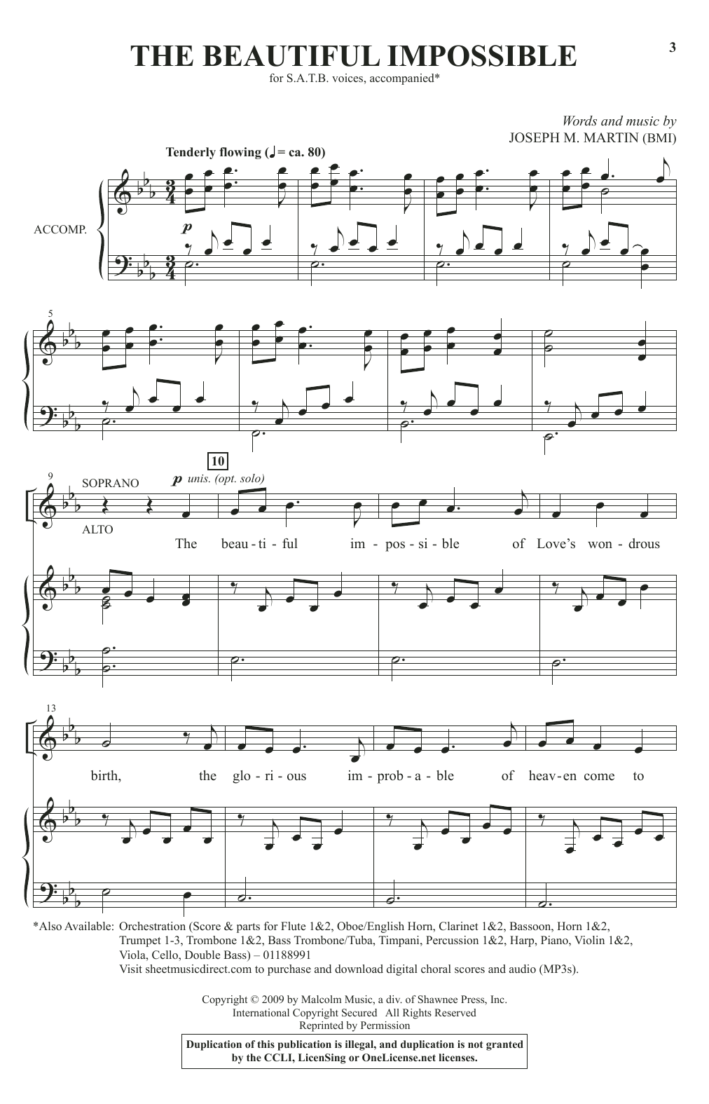 Joseph M. Martin The Beautiful Impossible sheet music notes and chords. Download Printable PDF.