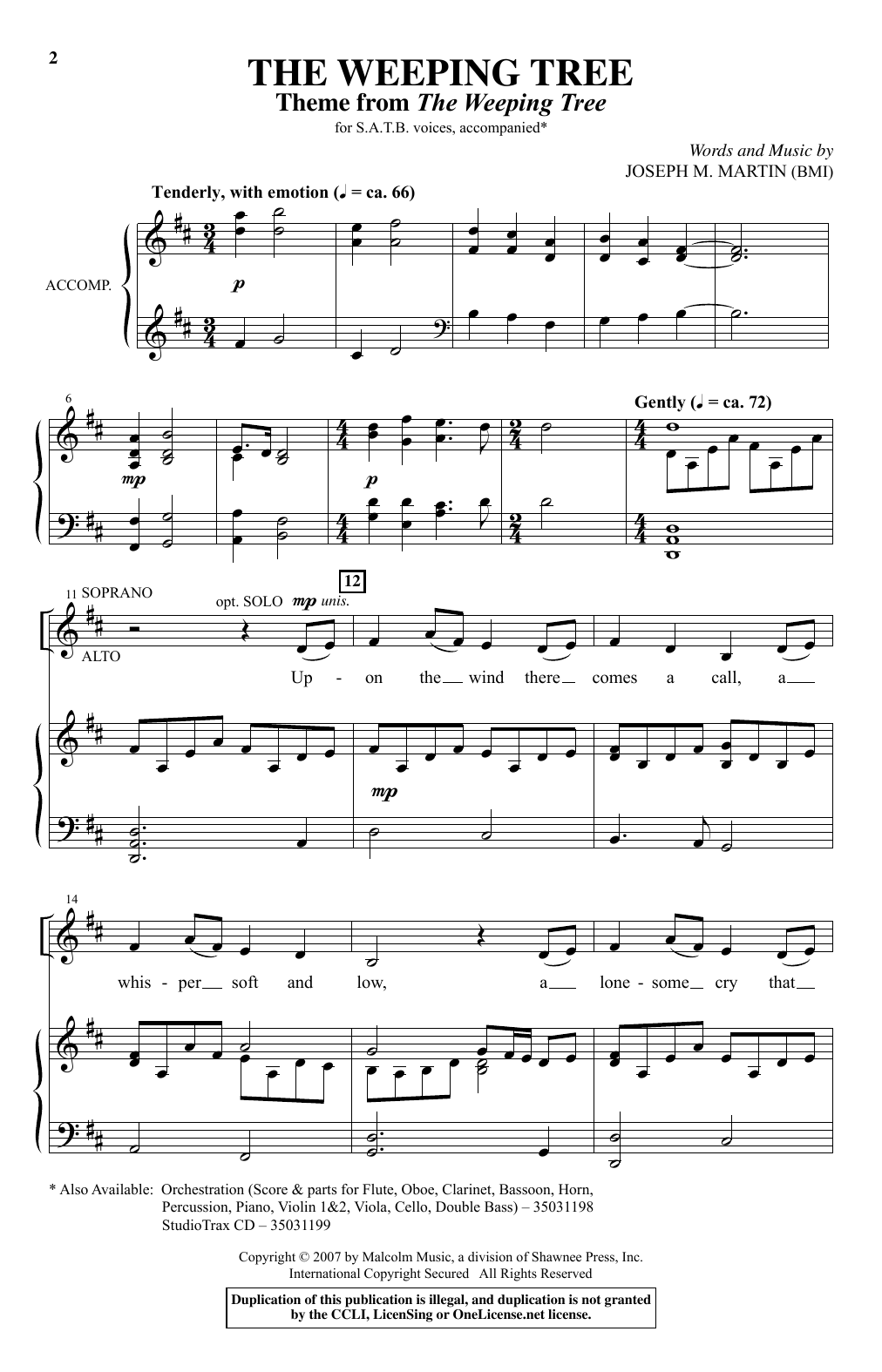 Learn to play Joseph M. Martin The Weeping Tree (Theme from Joseph M. Martin The Weeping Tree (Theme from