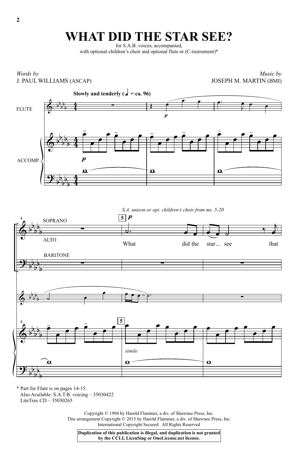 Learn to play Joseph M. Martin What Did The Star See? sheet music for SAB Choir in minutes. Price: 3.9900$ Joseph M. Martin What Did The Star See? sheet music notes and chords arranged for SAB Choir