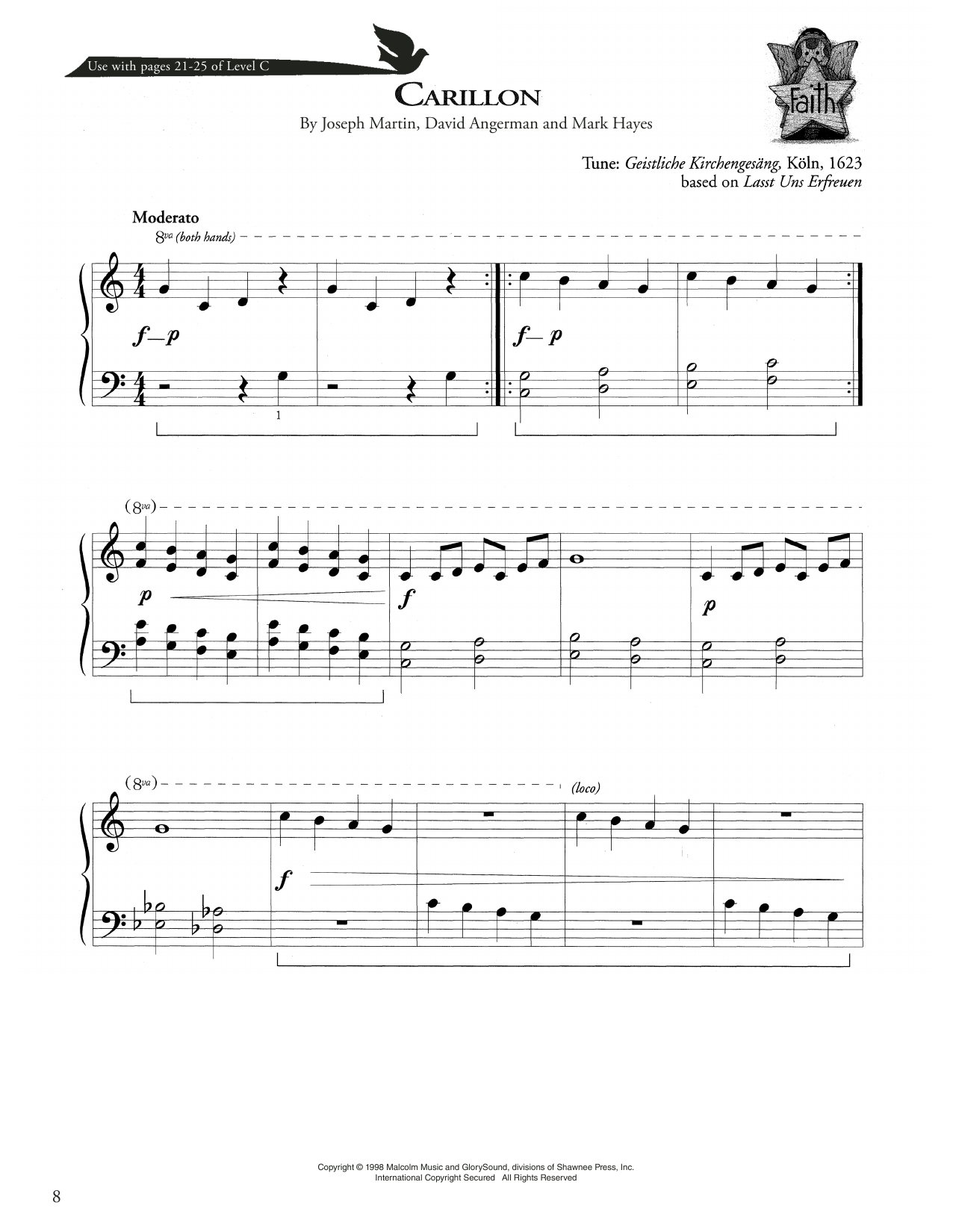 Learn to play Joseph Martin, David Angerman and Mark Hayes Carillon sheet music for Piano Method in minutes. Price: 6.9900$ Joseph Martin, David Angerman and Mark Hayes Carillon sheet music notes and chords arranged for Piano Method