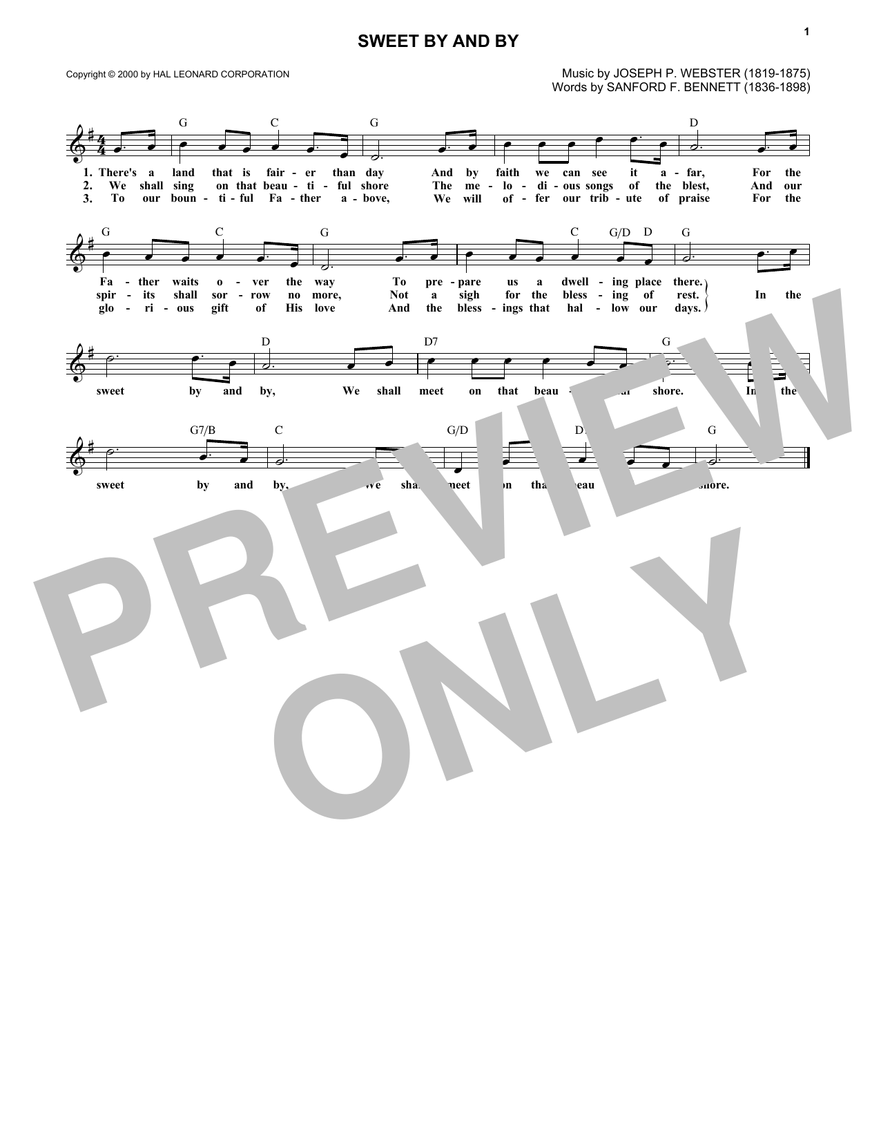 Learn to play Joseph P. Webster Sweet By And By sheet music for Lead Sheet / Fake Book in minutes. Price: 5.9900$ Joseph P. Webster Sweet By And By sheet music notes and chords arranged for Lead Sheet / Fake Book