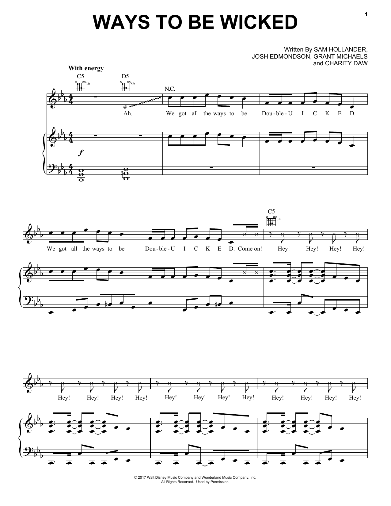 Josh Edmondson Ways to Be Wicked (from Disney's Descendants 2) sheet music notes and chords. Download Printable PDF.