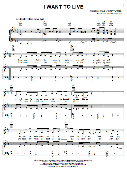 Learn to play Josh Gracin I Want To Live sheet music for Piano, Vocal & Guitar Chords (Right-Hand Melody) in minutes. Price: 7.8900$ Josh Gracin I Want To Live sheet music notes and chords arranged for Piano, Vocal & Guitar Chords (Right-Hand Melody)