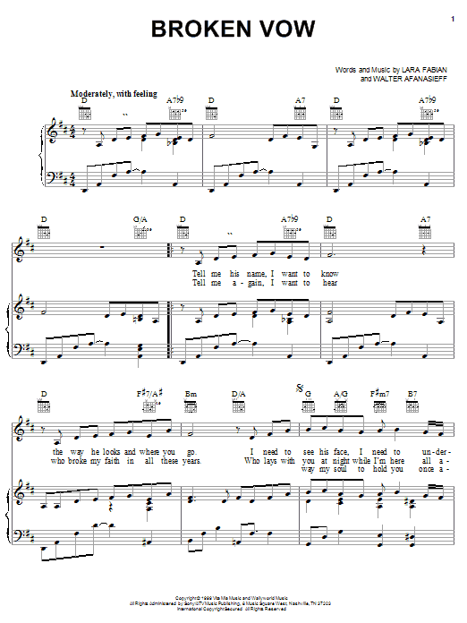 Josh Groban Broken Vow sheet music notes and chords. Download Printable PDF.