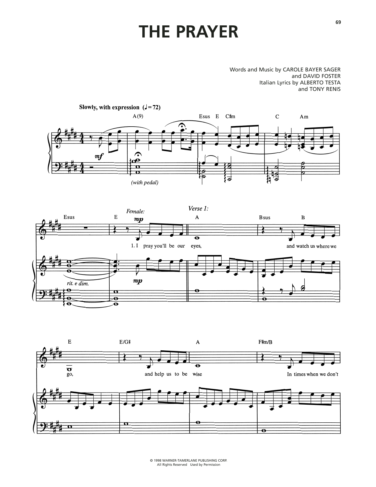 Josh Groban & Charlotte Church The Prayer sheet music notes and chords. Download Printable PDF.