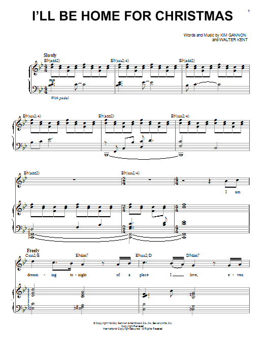 Josh Groban I'll Be Home For Christmas sheet music notes and chords. Download Printable PDF.