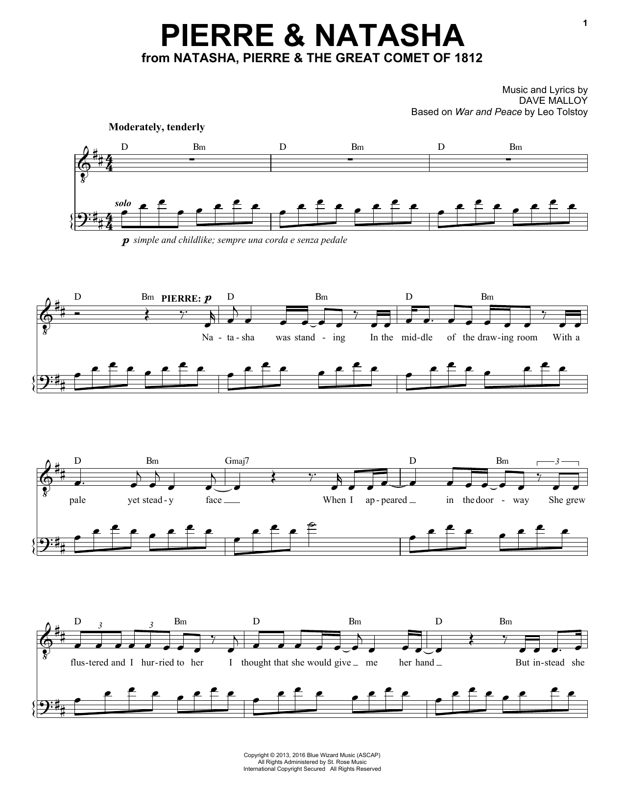 Josh Groban Pierre & Natasha (from Natasha, Pierre & The Great Comet of 1812) sheet music notes and chords. Download Printable PDF.