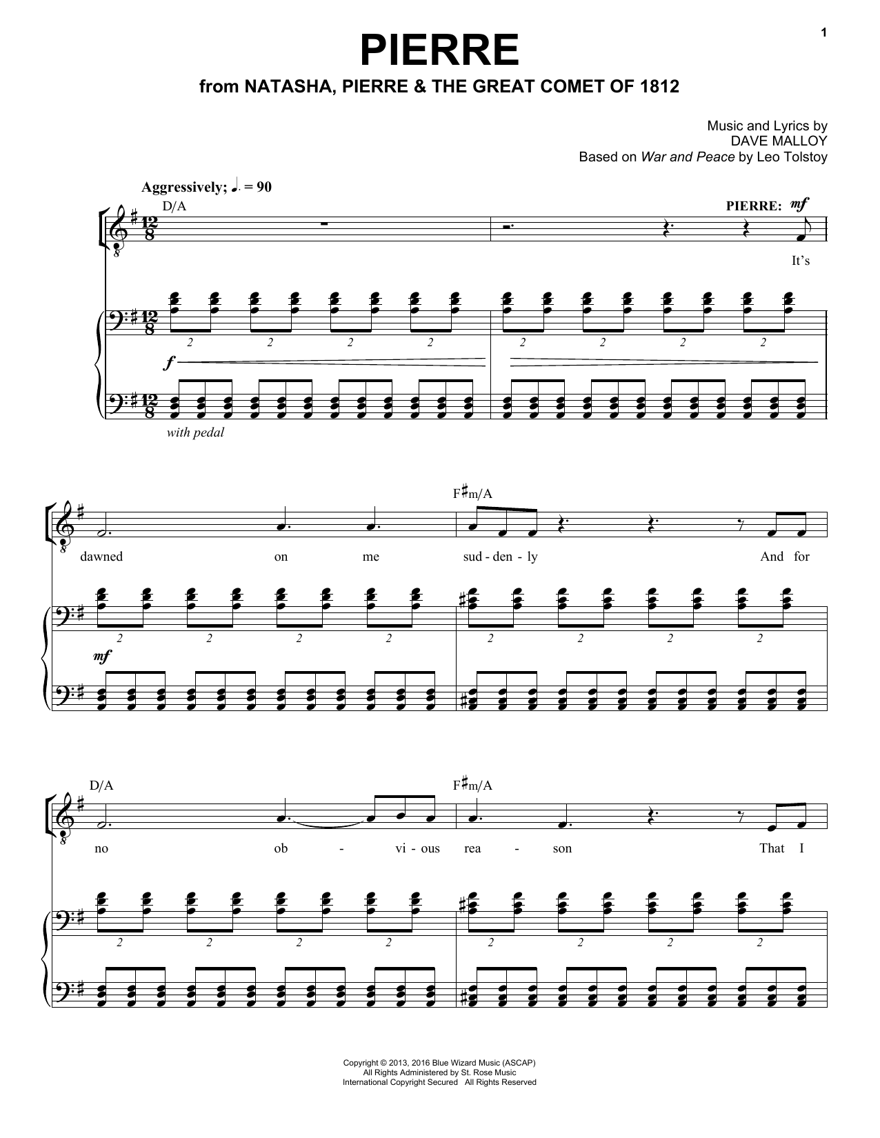 Josh Groban Pierre (from Natasha, Pierre & The Great Comet of 1812) sheet music notes and chords. Download Printable PDF.