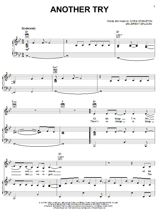 Josh Turner Another Try (feat. Trisha Yearwood) sheet music notes and chords. Download Printable PDF.