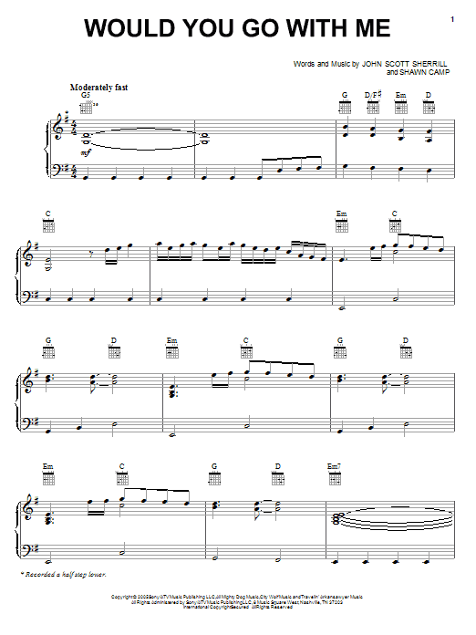 Josh Turner Would You Go With Me sheet music notes and chords. Download Printable PDF.