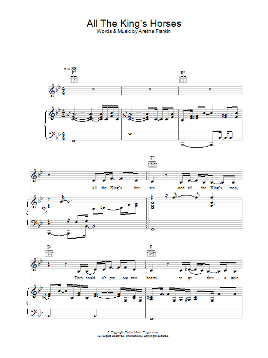 Learn to play Joss Stone All The King's Horses sheet music for Piano, Vocal & Guitar Chords in minutes. Price: 7.8900$ Joss Stone All The King's Horses sheet music notes and chords arranged for Piano, Vocal & Guitar Chords