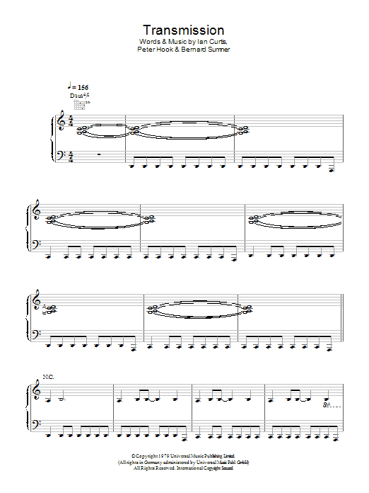 Joy Division Transmission sheet music notes and chords. Download Printable PDF.