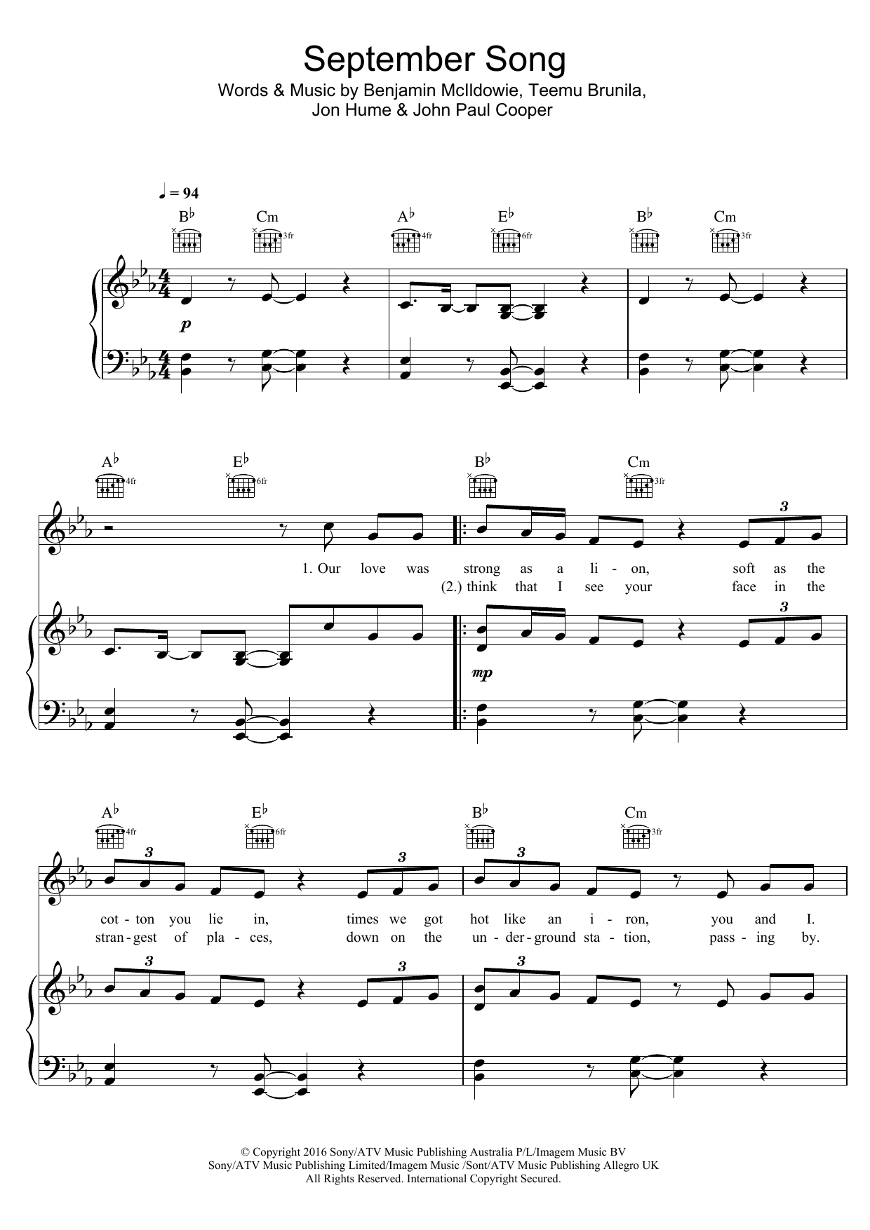 JP Cooper September Song sheet music notes and chords. Download Printable PDF.