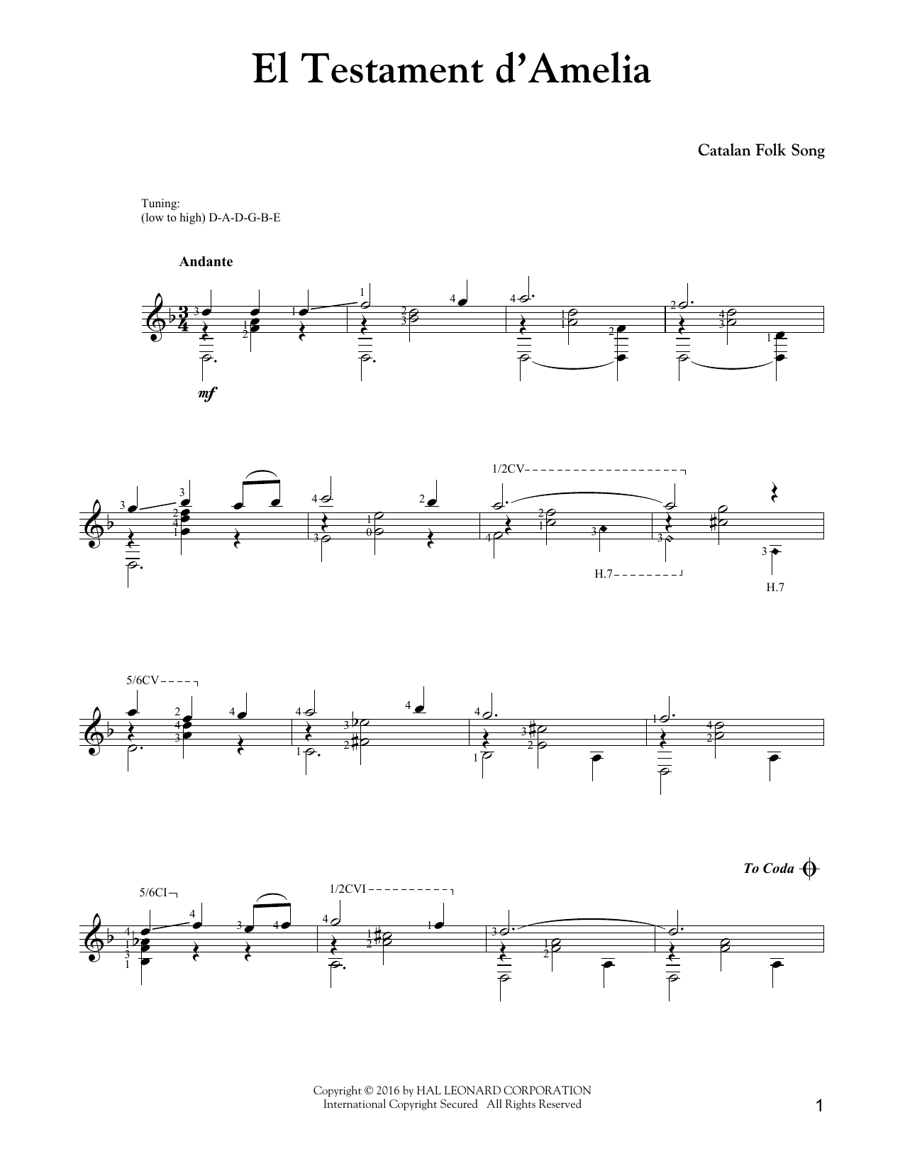 Johann Sebastian Bach El Testament D'Amelia sheet music notes and chords. Download Printable PDF.