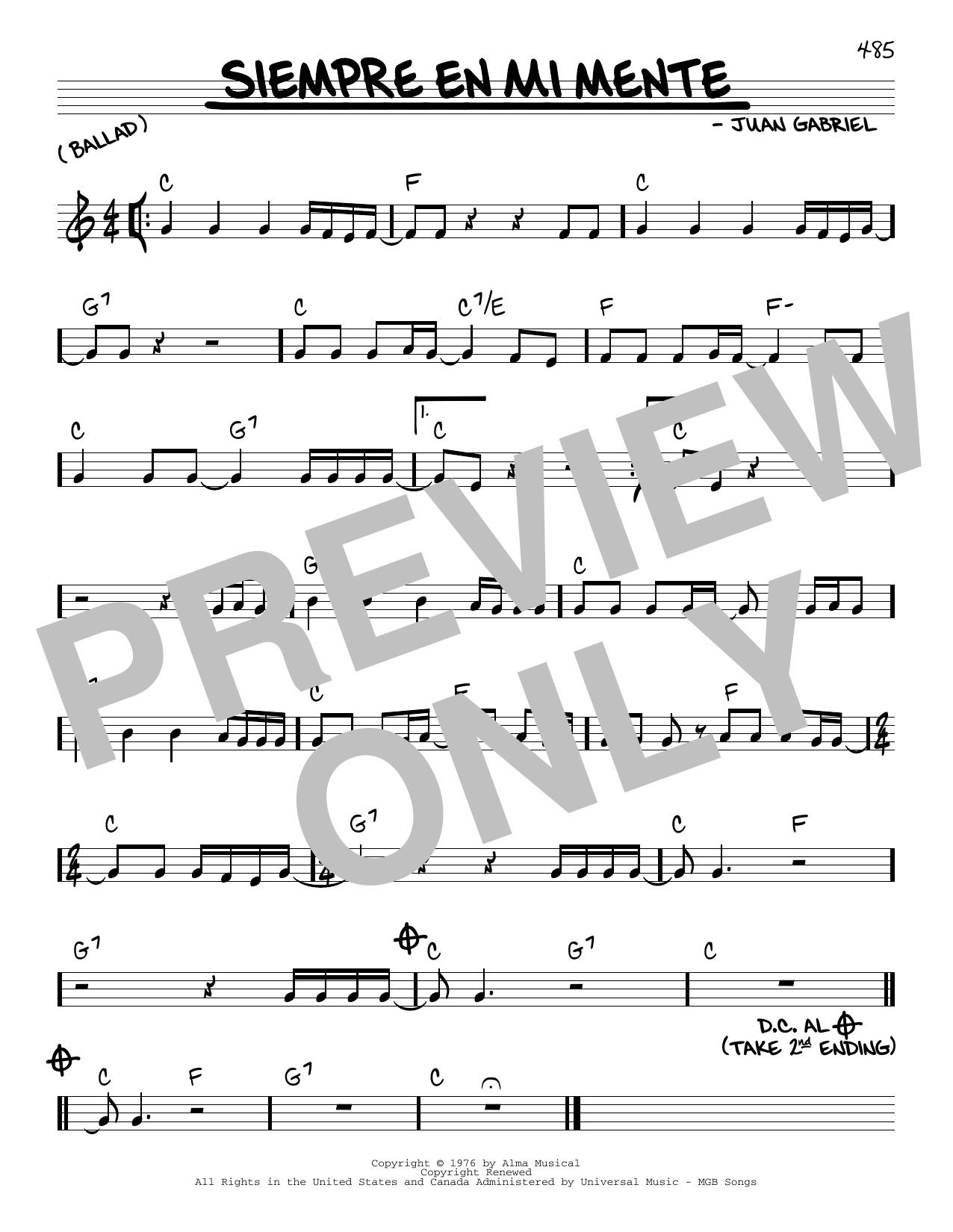 Learn to play Juan Gabriel Siempre En Mi Mente sheet music for Real Book – Melody & Chords in minutes. Price: 5.9900$ Juan Gabriel Siempre En Mi Mente sheet music notes and chords arranged for Real Book – Melody & Chords