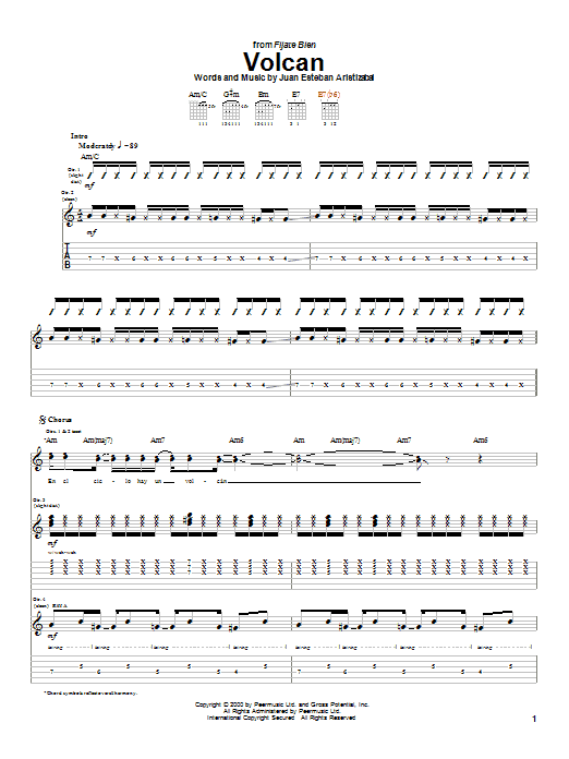 Learn to play Juanes Volcan sheet music for Guitar Tab in minutes. Price: 7.8900$ Juanes Volcan sheet music notes and chords arranged for Guitar Tab