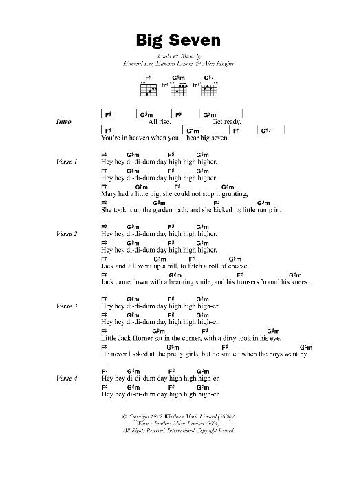 Judge Dread Big Seven sheet music notes and chords arranged for Guitar Chords/Lyrics