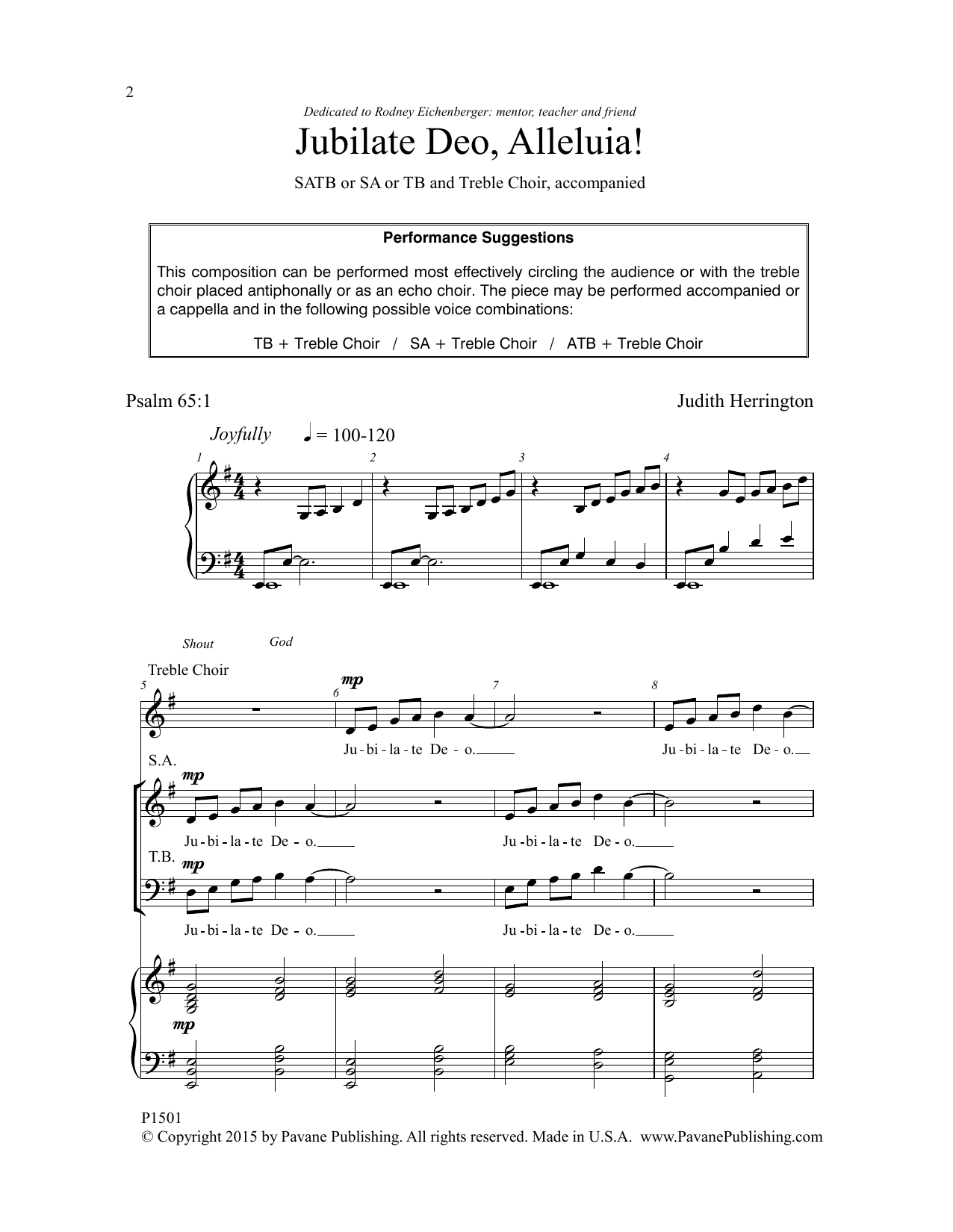 Learn to play Judith Herrington Jubilate Deo, Alleluia! sheet music for SATB Choir in minutes. Price: 3.9900$ Judith Herrington Jubilate Deo, Alleluia! sheet music notes and chords arranged for SATB Choir