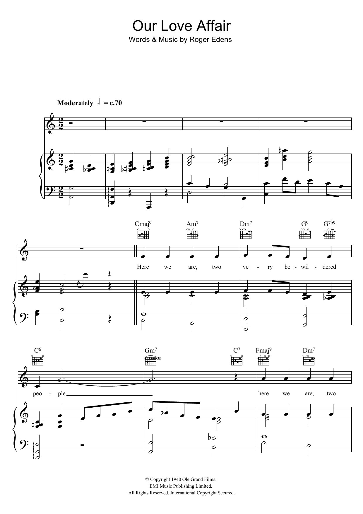 Learn to play Judy Garland Our Love Affair sheet music for Piano, Vocal & Guitar Chords in minutes. Price: 7.8900$ Judy Garland Our Love Affair sheet music notes and chords arranged for Piano, Vocal & Guitar Chords