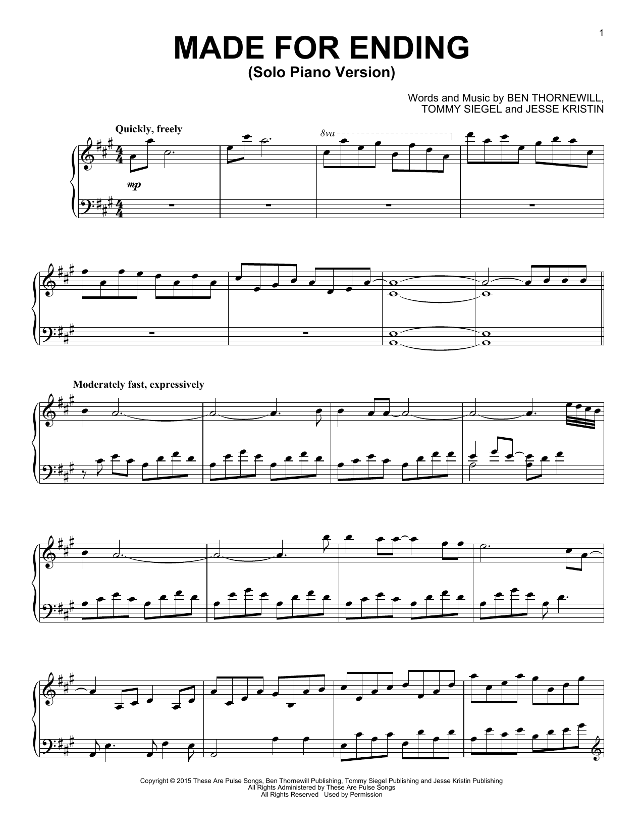 Learn to play Jukebox The Ghost Made For Ending sheet music for Piano Solo in minutes. Price: 7.8900$ Jukebox The Ghost Made For Ending sheet music notes and chords arranged for Piano Solo
