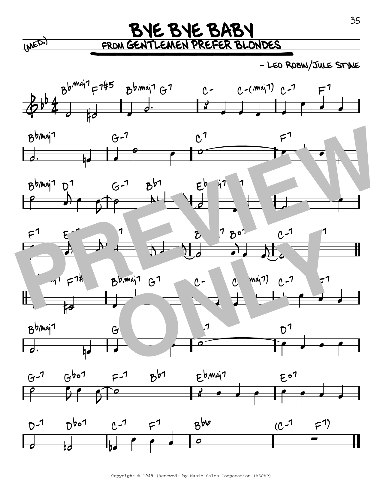 Learn to play Jule Styne Bye Bye Baby sheet music for Real Book – Melody & Chords in minutes. Price: 5.9900$ Jule Styne Bye Bye Baby sheet music notes and chords arranged for Real Book – Melody & Chords