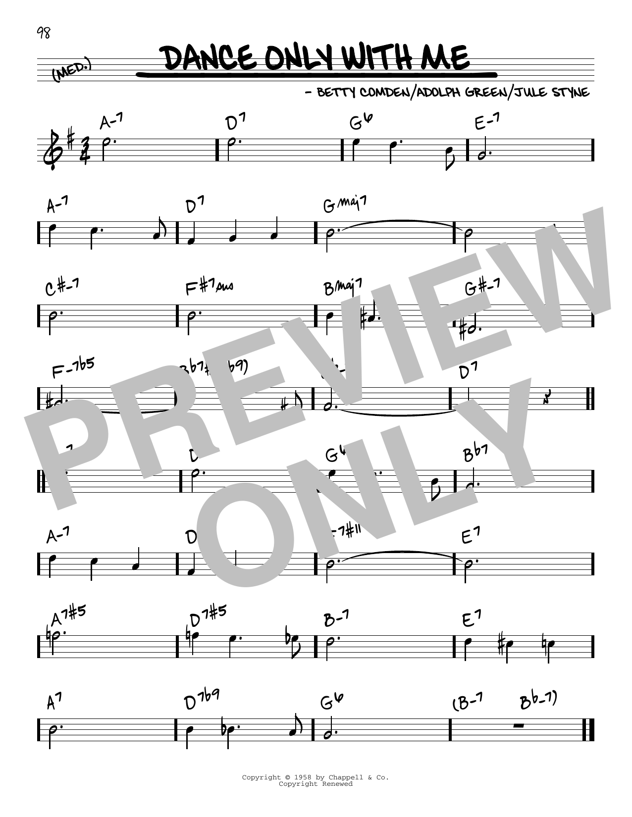 Learn to play Jule Styne Dance Only With Me sheet music for Real Book – Melody & Chords in minutes. Price: 5.9900$ Jule Styne Dance Only With Me sheet music notes and chords arranged for Real Book – Melody & Chords