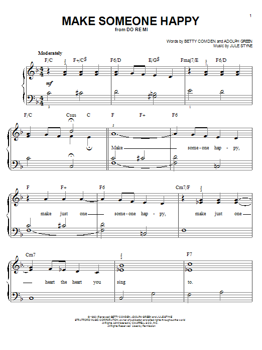 Jule Styne Make Someone Happy sheet music notes and chords. Download Printable PDF.