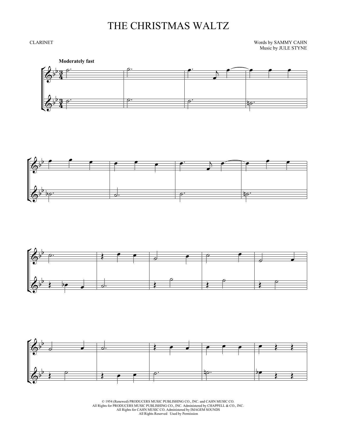 Jule Styne The Christmas Waltz sheet music notes and chords. Download Printable PDF.