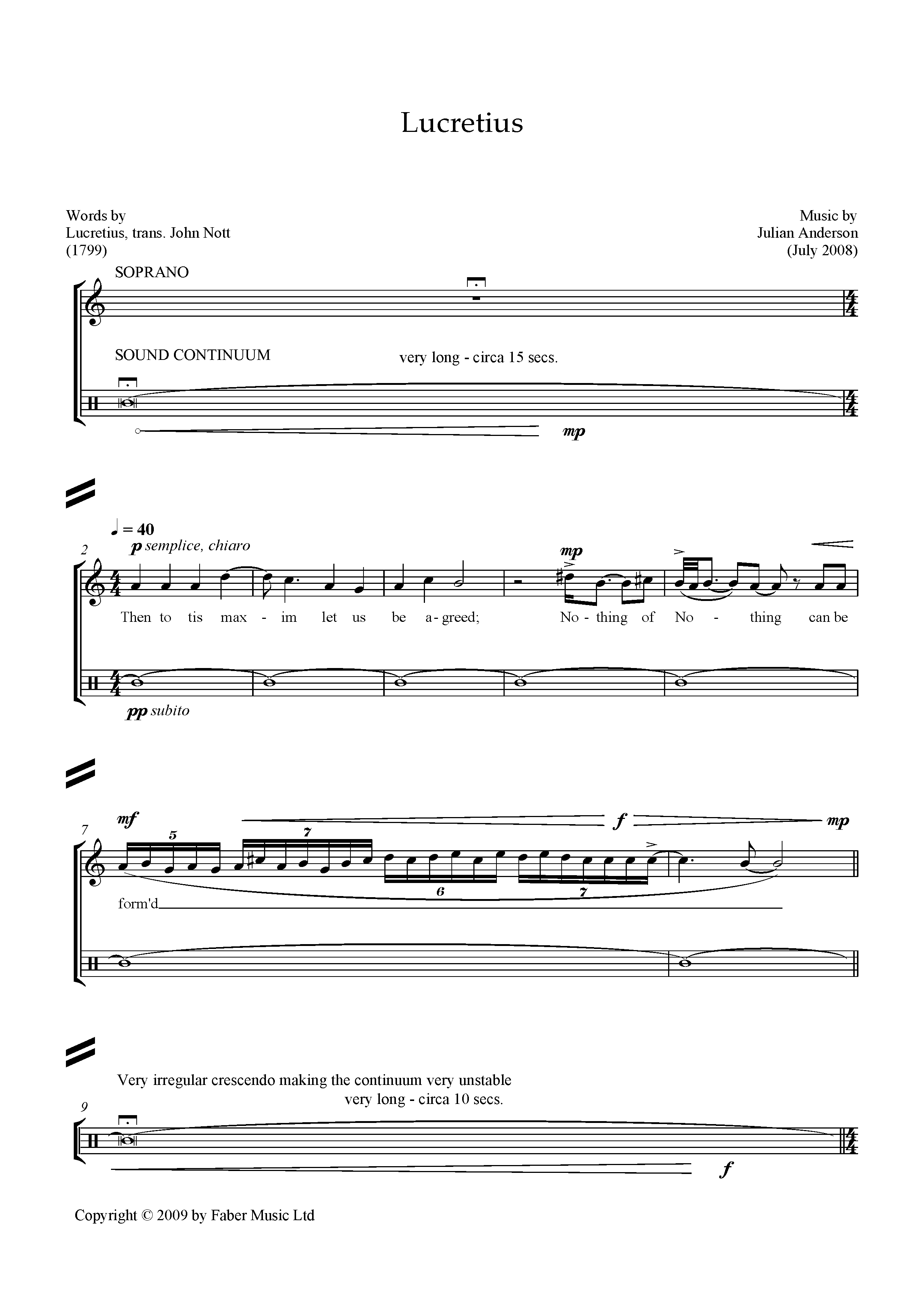 Learn to play Julian Anderson Lucretius (for soprano & percussion) sheet music for Piano & Vocal in minutes. Price: 7.8900$ Julian Anderson Lucretius (for soprano & percussion) sheet music notes and chords arranged for Piano & Vocal