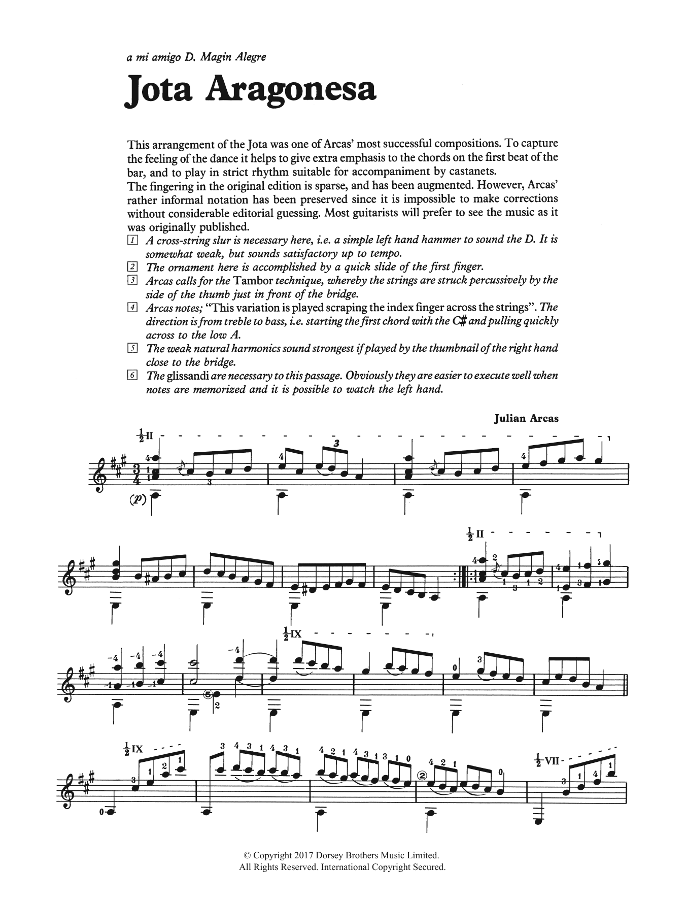 Julian Arcas Jota Aragonesa sheet music notes and chords. Download Printable PDF.