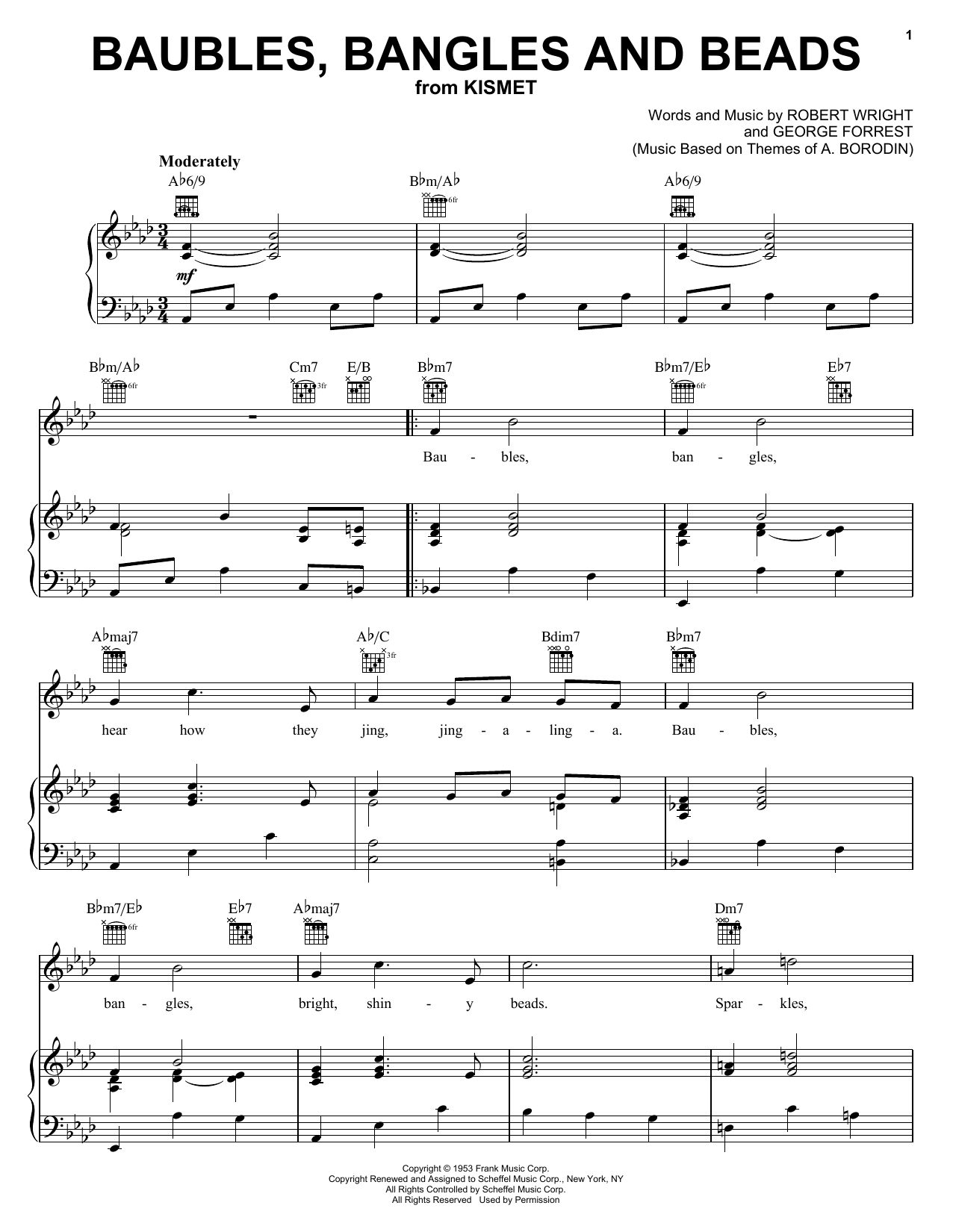 Learn to play Julie Andrews Baubles, Bangles And Beads sheet music for Piano, Vocal & Guitar Chords (Right-Hand Melody) in minutes. Price: 7.8900$ Julie Andrews Baubles, Bangles And Beads sheet music notes and chords arranged for Piano, Vocal & Guitar Chords (Right-Hand Melody)