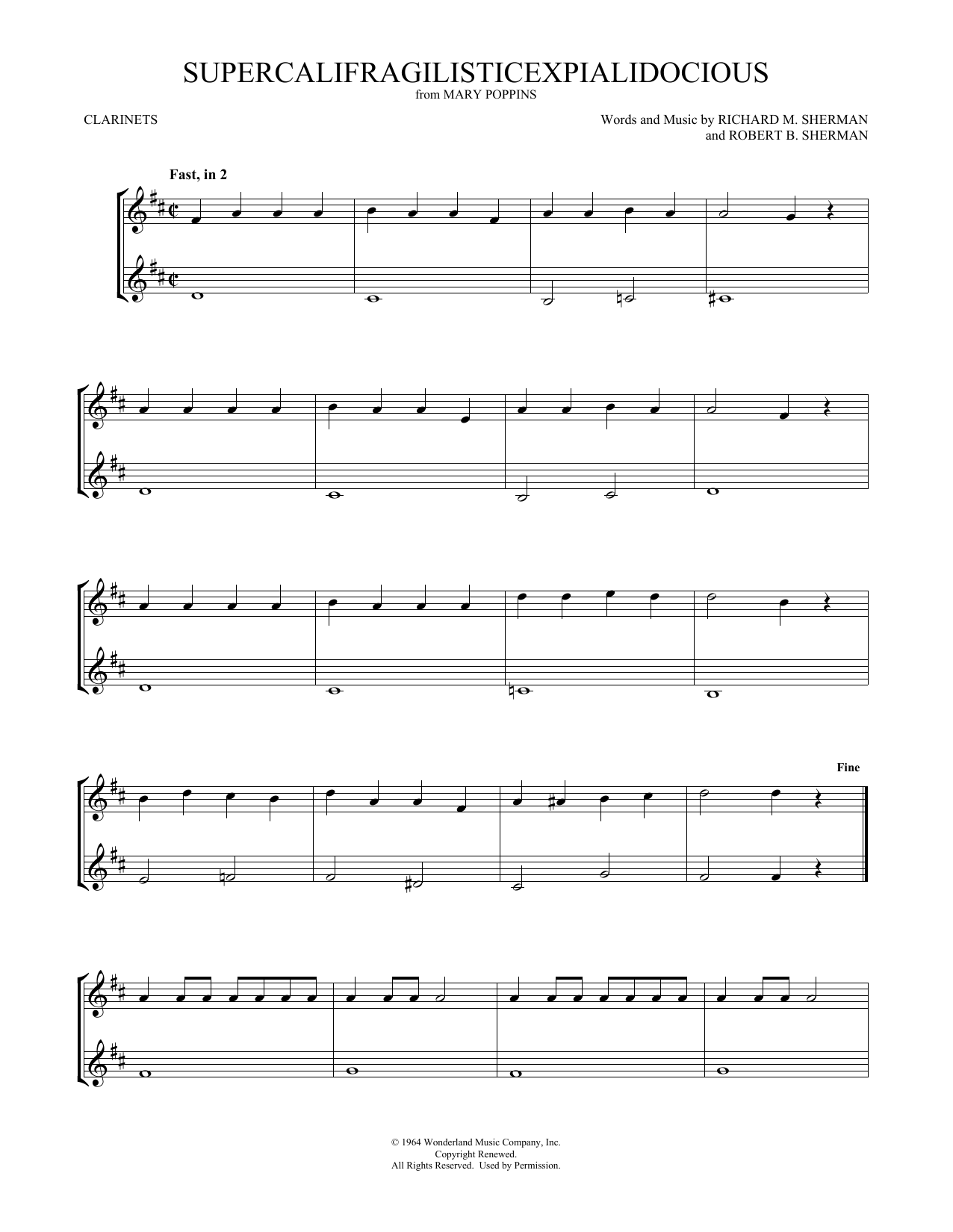 Sherman Brothers Supercalifragilisticexpialidocious (from Mary Poppins) (arr. Mark Phillips) sheet music notes and chords. Download Printable PDF.