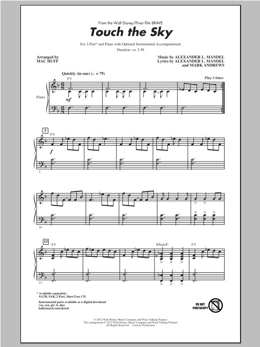 Julie Fowlis Touch The Sky (From Brave) (arr. Mac Huff) sheet music notes and chords. Download Printable PDF.