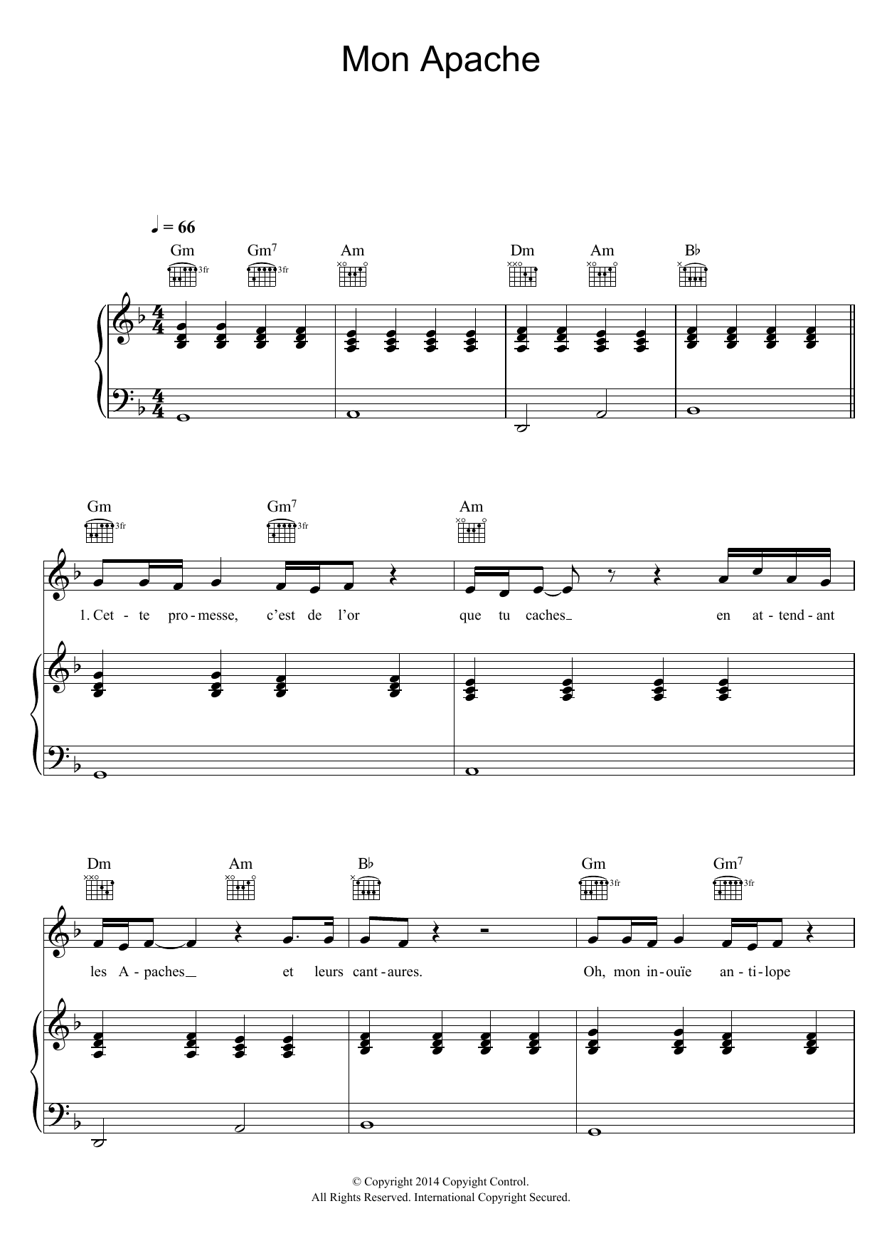 Learn to play Julien Dore Mon Apache sheet music for Piano, Vocal & Guitar Chords in minutes. Price: 7.8900$ Julien Dore Mon Apache sheet music notes and chords arranged for Piano, Vocal & Guitar Chords