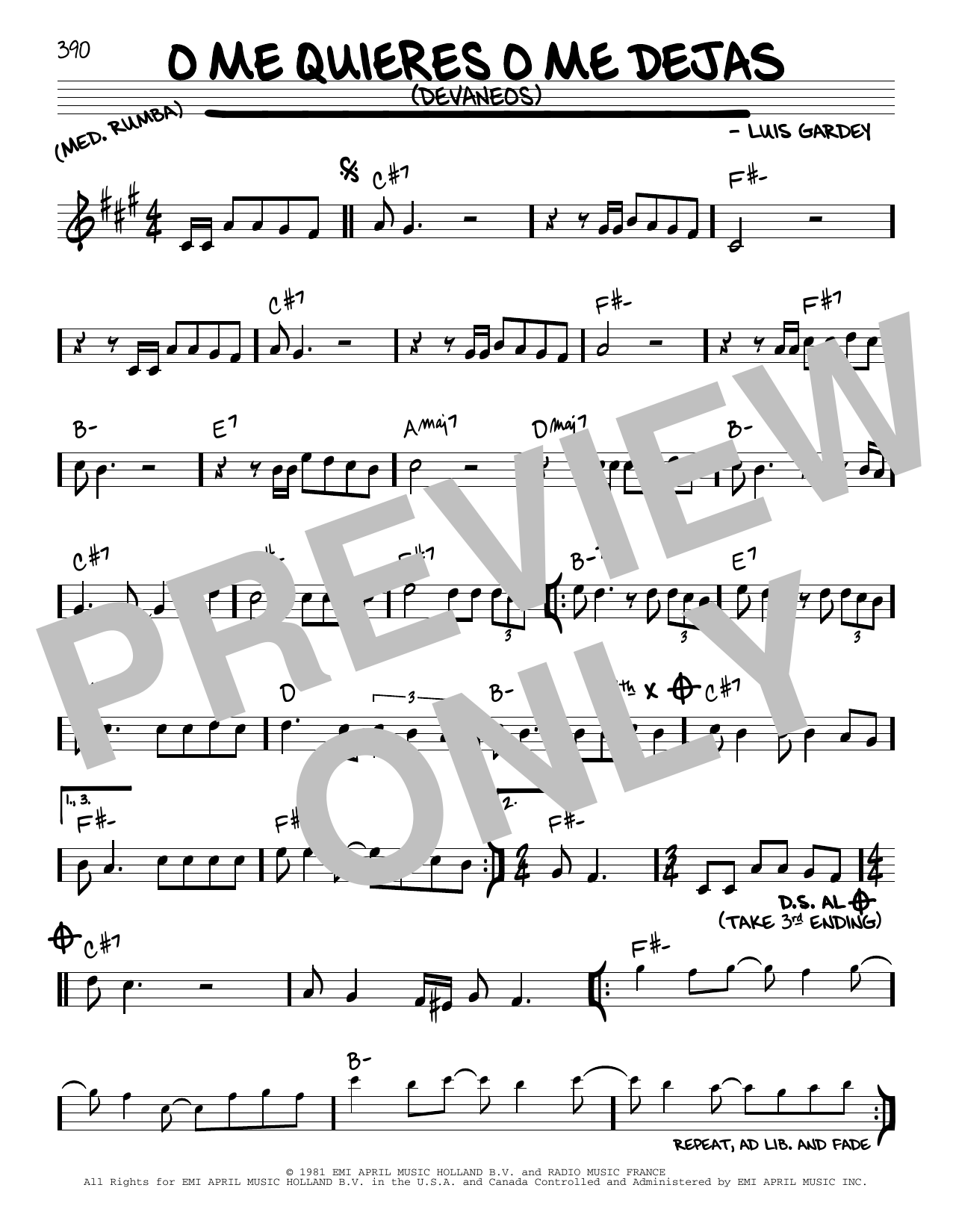 Julio Iglesias O Me Quieres O Me Dejas (Devaneos) sheet music notes and chords. Download Printable PDF.