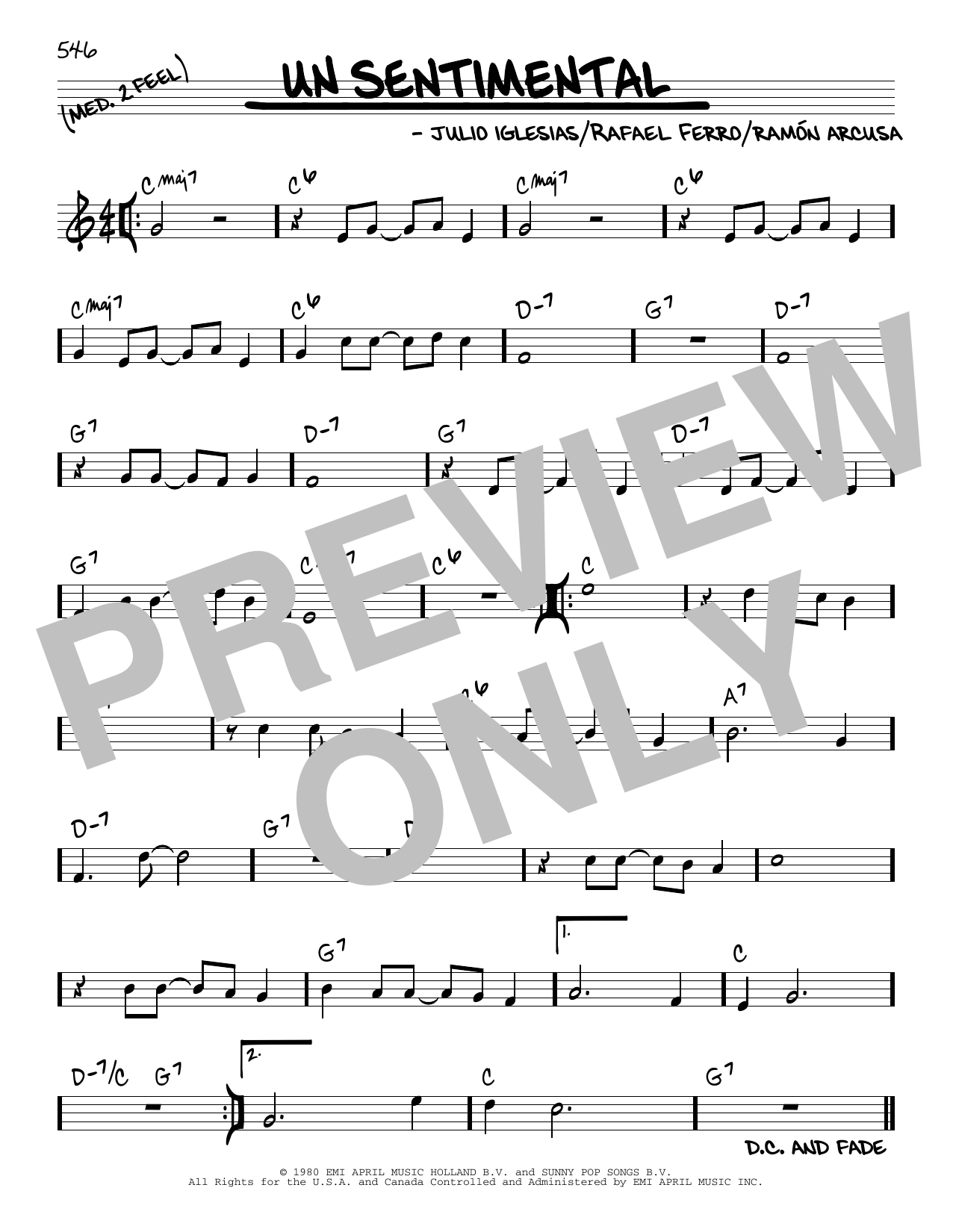 Learn to play Julio Iglesias Un Sentimental sheet music for Real Book – Melody & Chords in minutes. Price: 5.9900$ Julio Iglesias Un Sentimental sheet music notes and chords arranged for Real Book – Melody & Chords