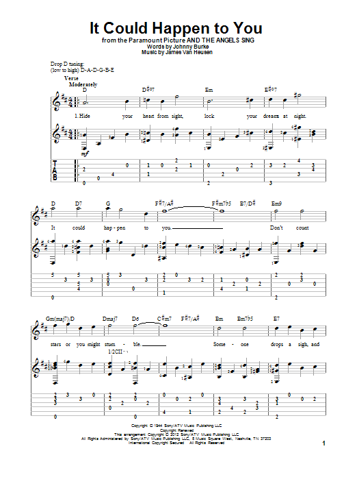 Learn to play June Christy It Could Happen To You sheet music for Solo Guitar in minutes. Price: 7.8900$ June Christy It Could Happen To You sheet music notes and chords arranged for Solo Guitar