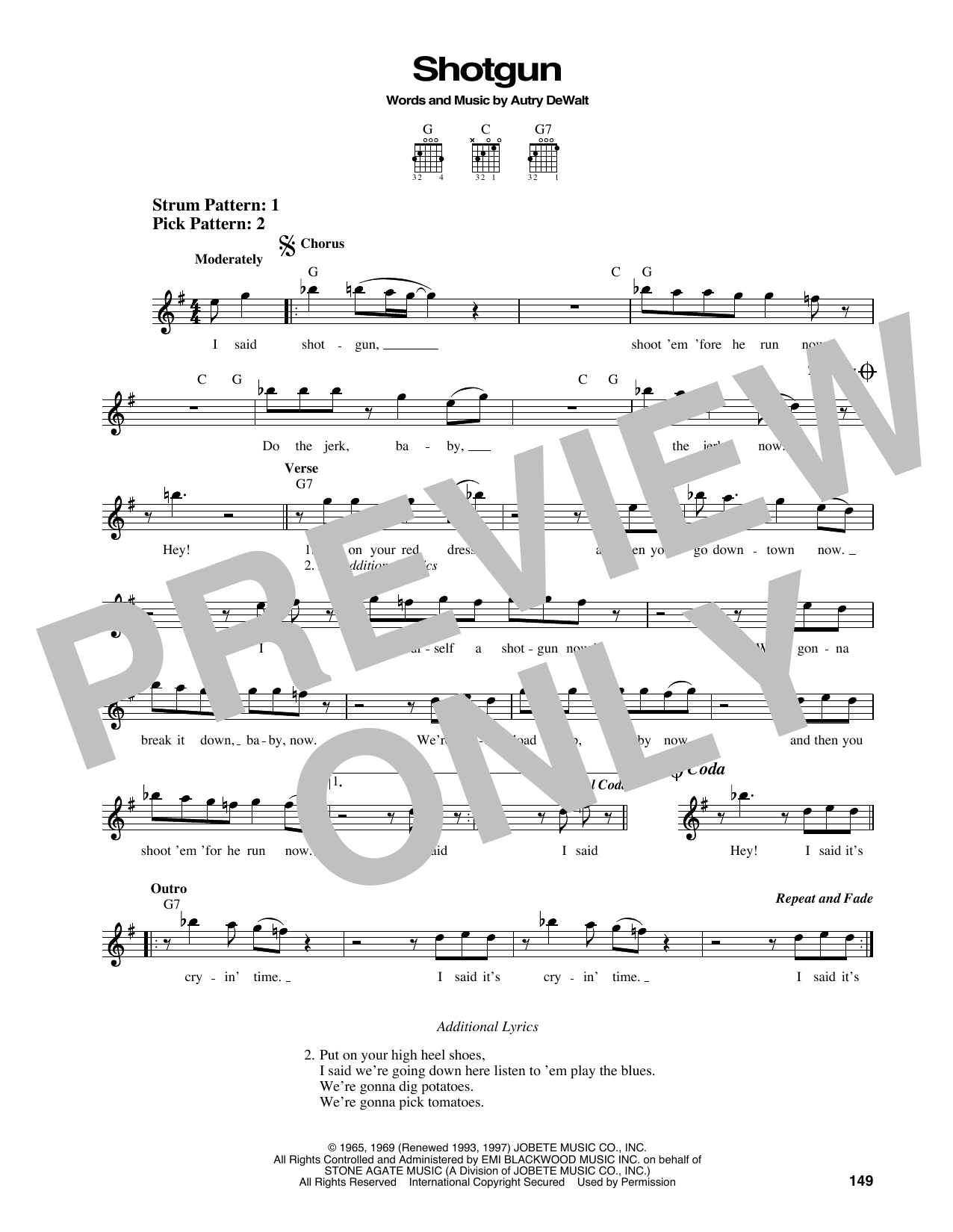 Junior Walker & The All-Stars Shotgun sheet music notes and chords. Download Printable PDF.